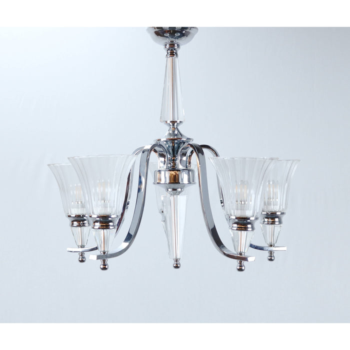 LAMP. COLGANTE CROMO 5L E27 60W