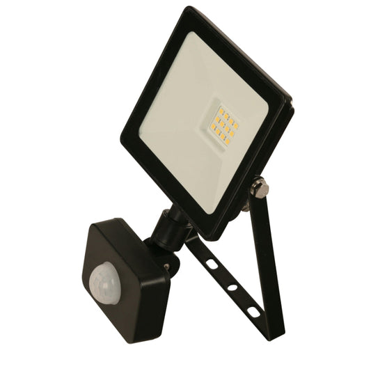 LAMP. LED EXT. REFLECTORA NEGRO 1L 10W 100-265V 4000K (SENSOR DE MOVIMIENTO)