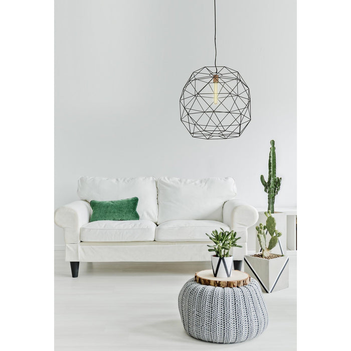 LAMP. COLGANTE NEGRO 1L E27 60W