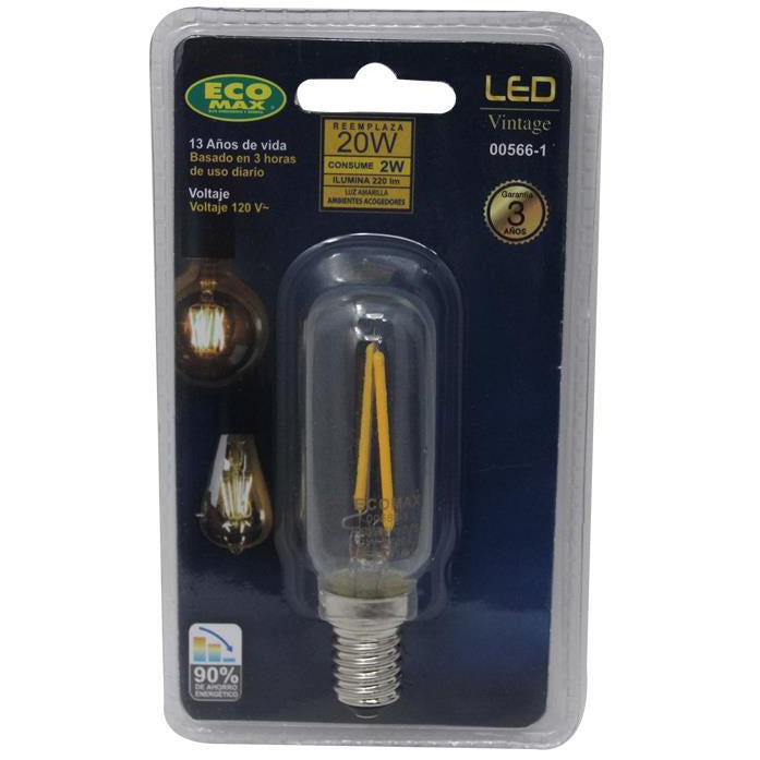 BOMBILLO LED FILAMENTO T25 E14 2W 120V 2700K