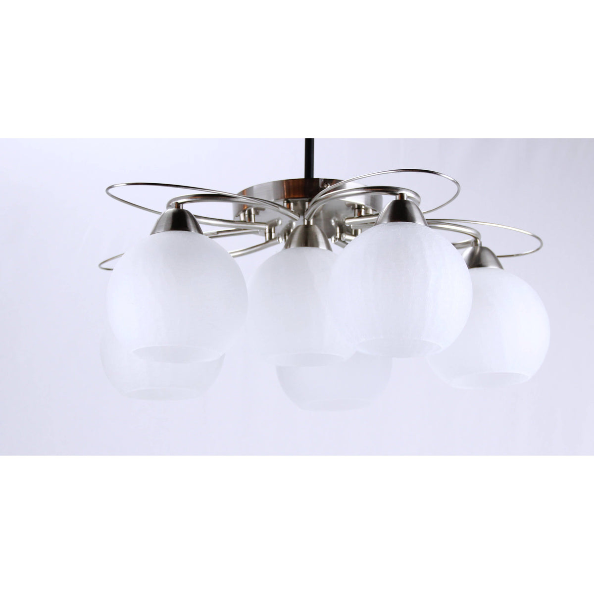 LAMP. TECHO NÍQUEL SATINADO 6L E27 40W