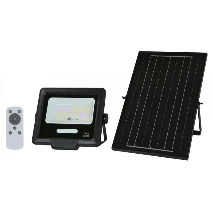 LAMP. LED REFLECTOR SOLAR NEGRO 100W 3.2V 4000K CONTROL REMOTO