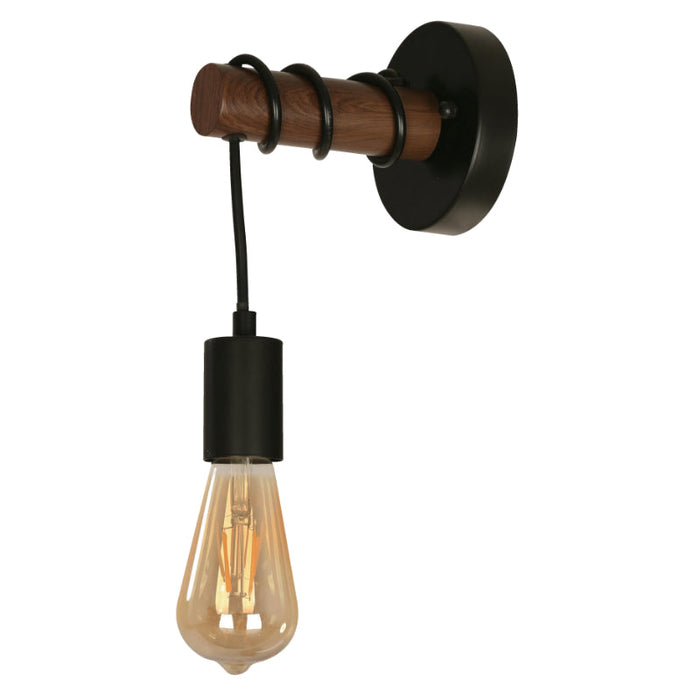 LAMP. PARED NEGRO NOGAL 1L E27 60W