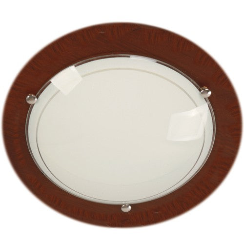 LAMP. TECHO*2LTS*120V*60HZ*E27*40W*(B/N)*ACAB. MADERA OSCURA