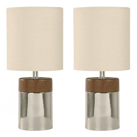 LAMP. MESA CROMO 1L E27 40W TOQUE (2 PIEZAS)