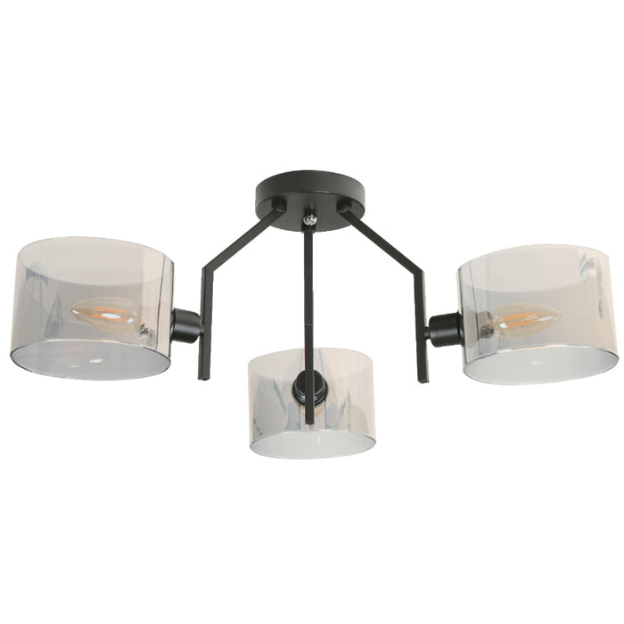 Lámpara Techo Negro 3L E14 60W