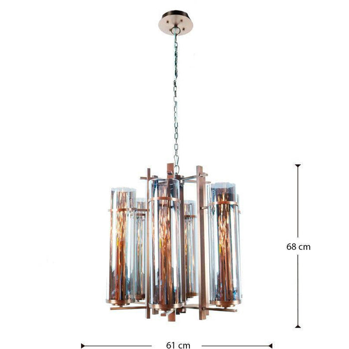 LAMP. COLGANTE BRONCE 6L E14 40W (CUERPO)