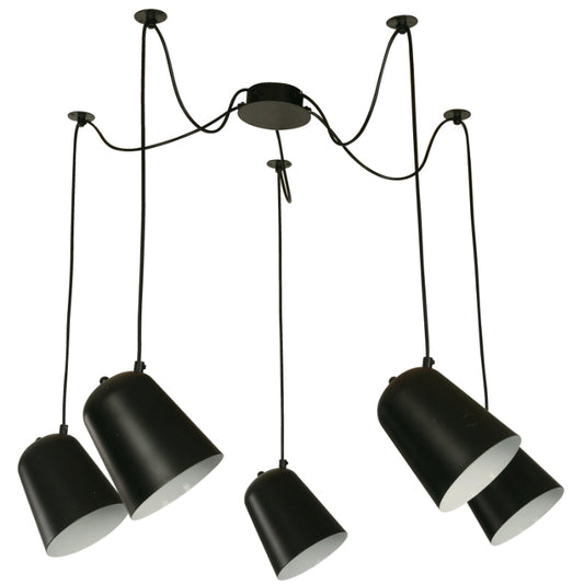 Lámpara Colgante Negro 5L E27 40W
