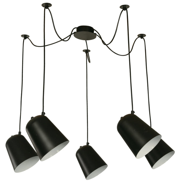 Lámpara Colgante Negro 5L E27 40W