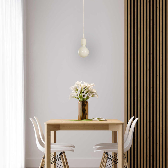 LAMP. COLGANTE BLANCO 1L E27  60W