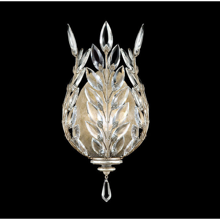 LAMP. PARED CRISTAL LAUREL PLATEADO 17" 1 E12 60W