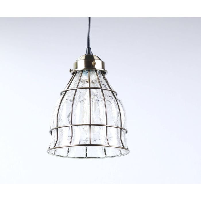 LAMP. COLGANTE BRONCE ANTIGUO 1L E27 60W