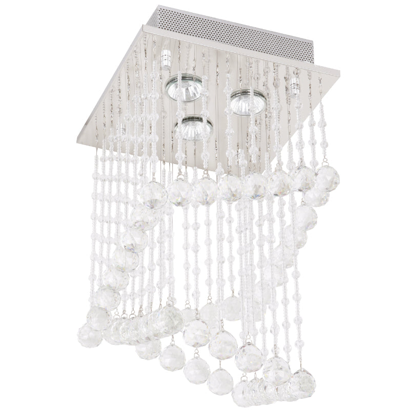 LAMP. COLGANTE CRISTAL CROMO 3L GU10 50W
