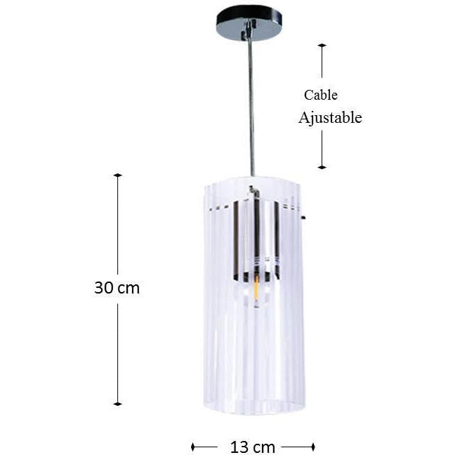 LAMP. COLGANTE NIQUEL SATINADO 1L E27 60W