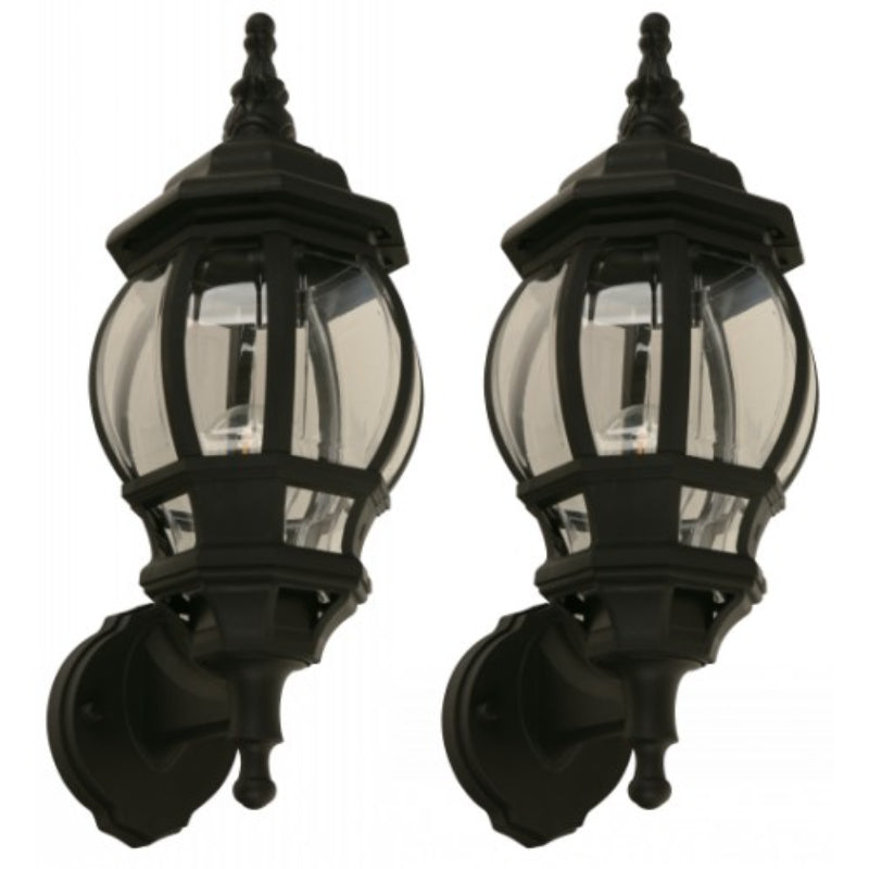 LAMP. EXT. PARED NEGRO 1L E27 10W 2 PIEZAS