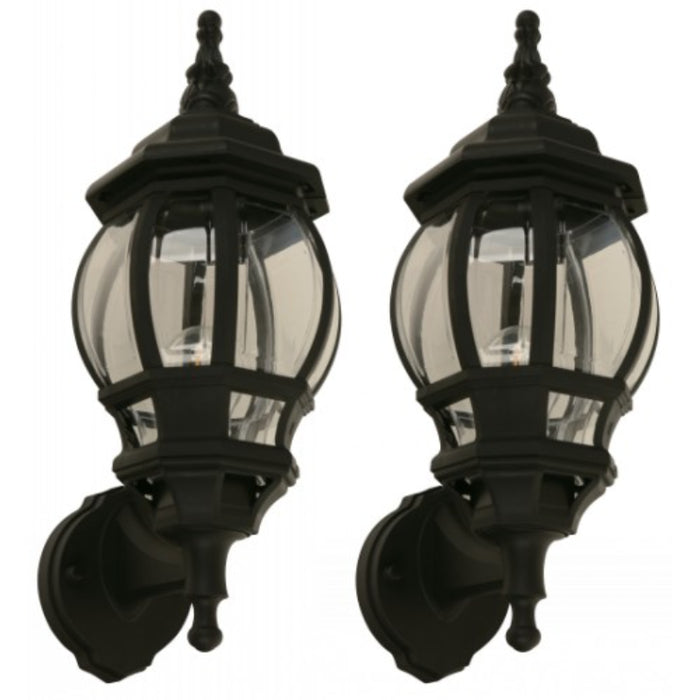 LAMP. EXT. PARED NEGRO 1L E27 10W 2 PIEZAS