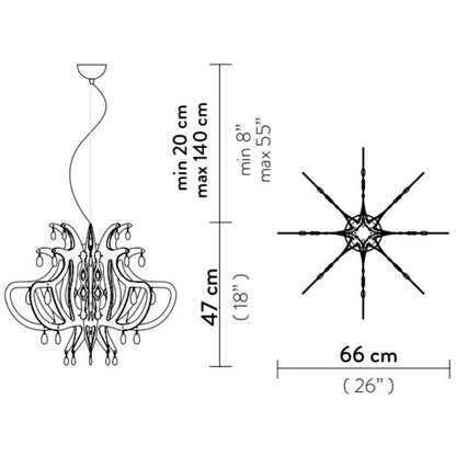 LAMP. COLGANTE LILLIBET PLATEADO 1L E14 40W