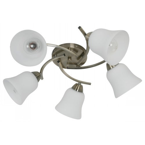 LAMP. TECHO BRONCE ANTIGUO 5L E27 40W