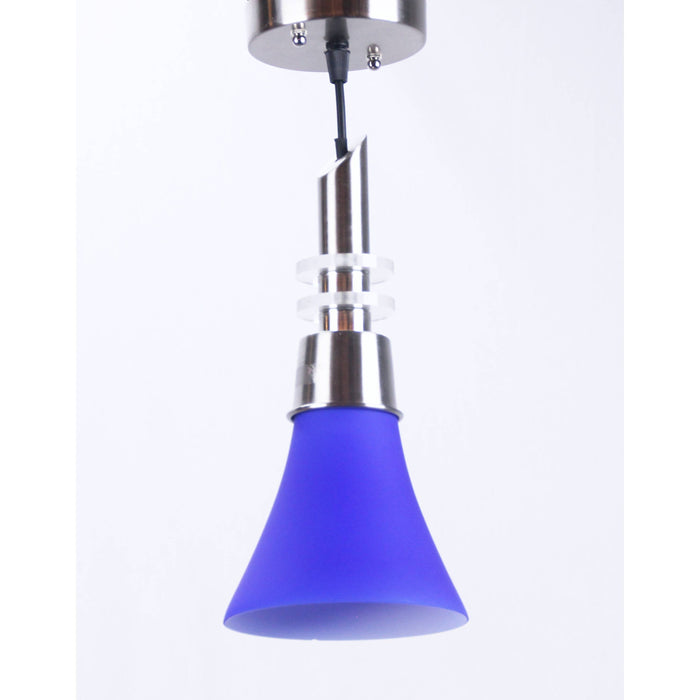 LAMP. COLGANTE AZUL 1L E27 60W