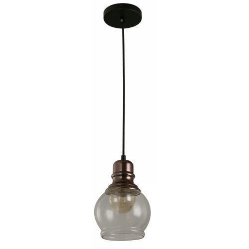 Lámpara Colgante Negro Y Bronce 1L E27 40W