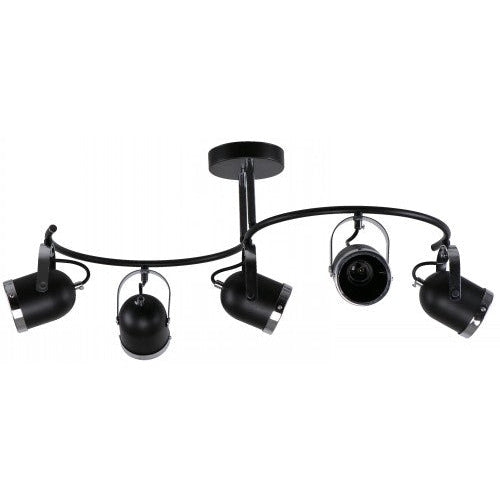 Lámpara Techo Reflectora Negro 5L E27 40W