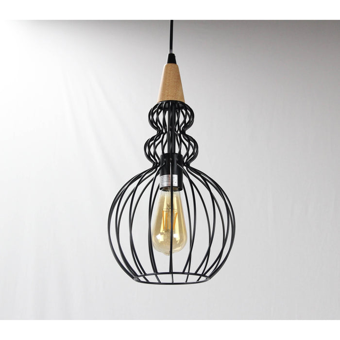 Lámpara Colgante Negro 1L E27 60W