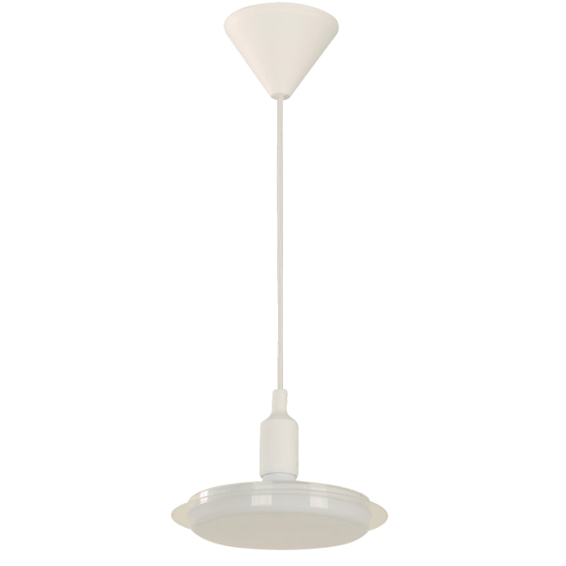 LAMP. LED COLGANTE BLANCO Y TRANSPARENTE 24W 100-240V 6000K CON BASE UFO E27