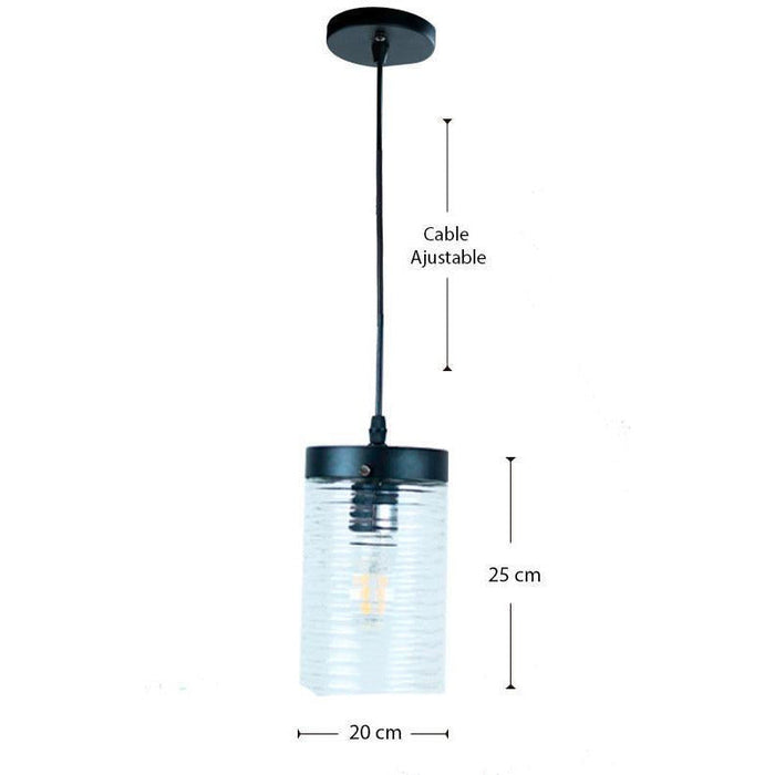 LAMP. COLGANTE NEGRO 1L E27 60W