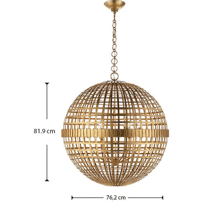 LAMP. COLGANTE AERIN MILL DORADO 6L E12 60W