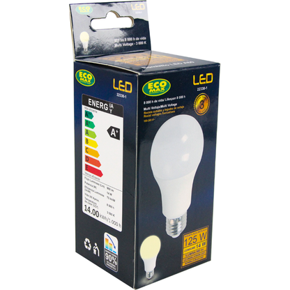 BOMBILLO LED A60 E27 14W 100-265V 3000K
