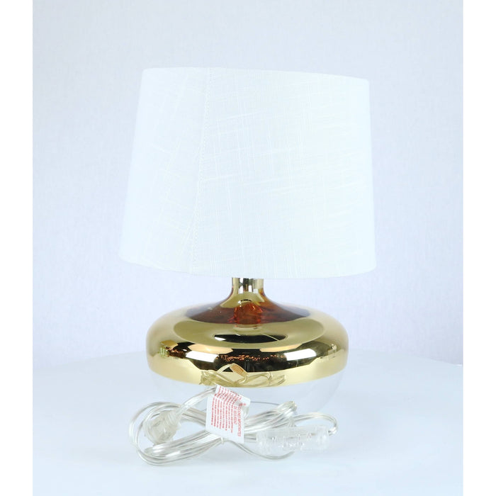 LAMP. MESA TRANSPARENTE Y DORADO 1L E27 60W