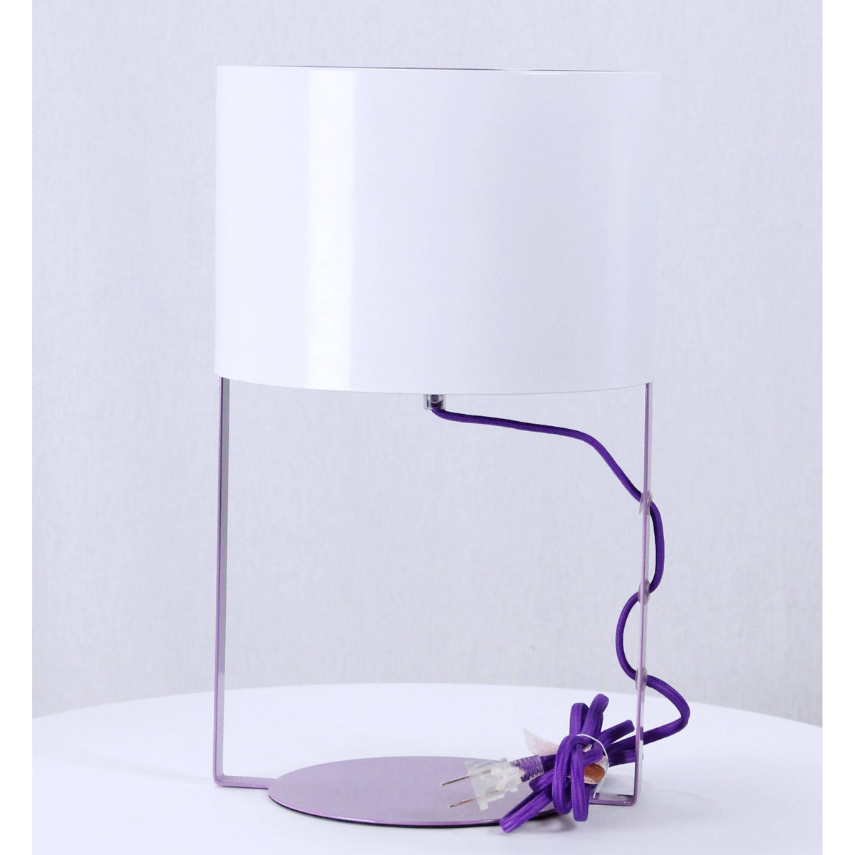 LAMP. MESA BLANCO Y PURPURA 1L E27 60W
