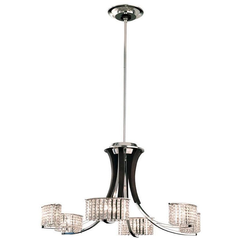 LAMP. COLGANTE VALCOUR PLATEADO 6L G9 40W
