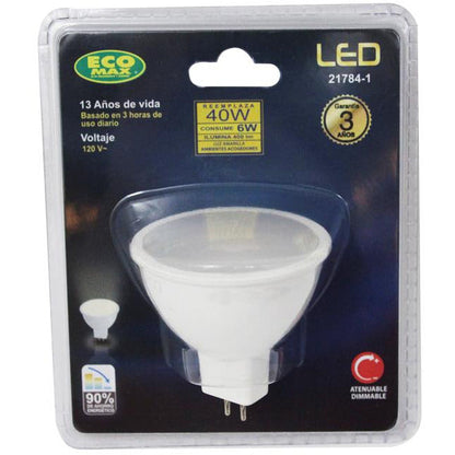 BOMBILLO LED MR16 G5.3 6W 120V 3000K ATENUABLE