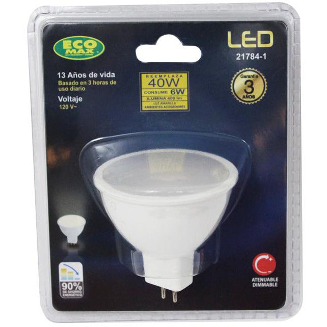 BOMBILLO LED MR16 G5.3 6W 120V 3000K ATENUABLE