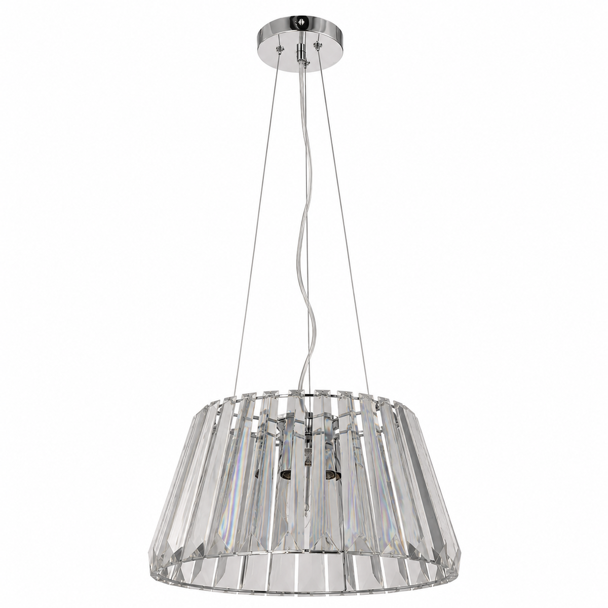 LAMP. COLGANTE CROMO 3L E14 40W