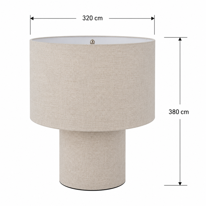 Lámpara de mesa color crema 1 luz E27 40W