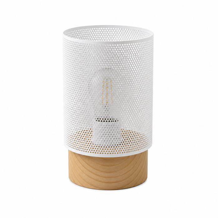 Lámpara de mesa blanca 1 luz E14 40W