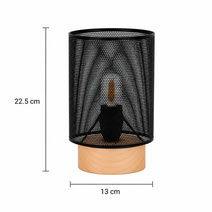 Lámpara de mesa negra 1 luz E14 40W
