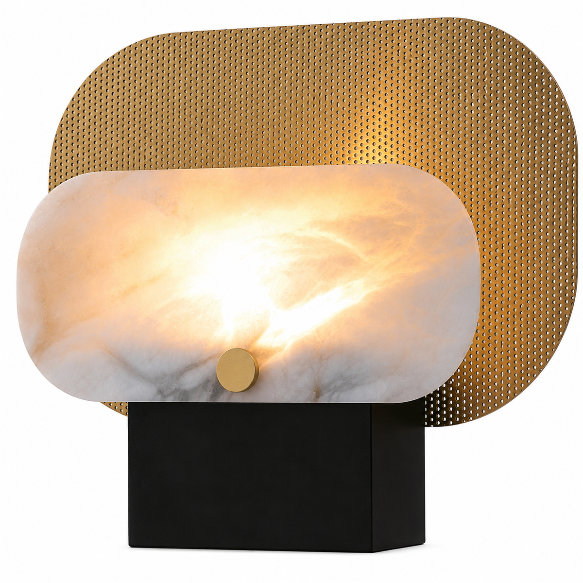 Lámpara de Mesa Negro, Dorado y Mármol 1 Luz G9 3W