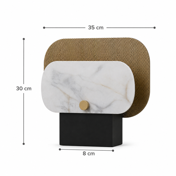 Lámpara de Mesa Negro, Dorado y Mármol 1 Luz G9 3W
