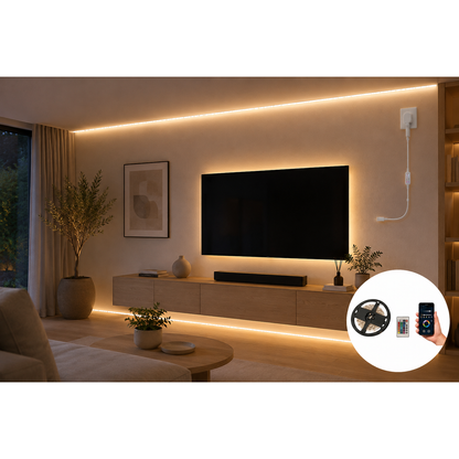 CINTA LUMINOSA LED SMART 10M 7W 100-240V RGB CON APP TUYA CONTROL REMOTO