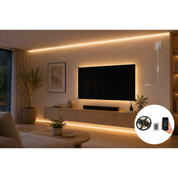 Cinta Luminosa LED Smart RGB 10M 7W con App Tuya y Control Remoto