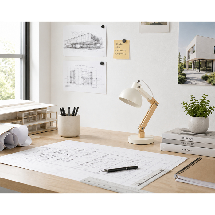 Lámpara de Mesa Blanca E27 40W