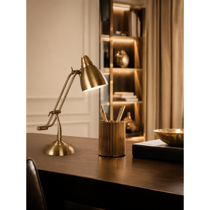 LAMP. ESCRITORIO BRONCE ANTIGUO 1L E27 40W