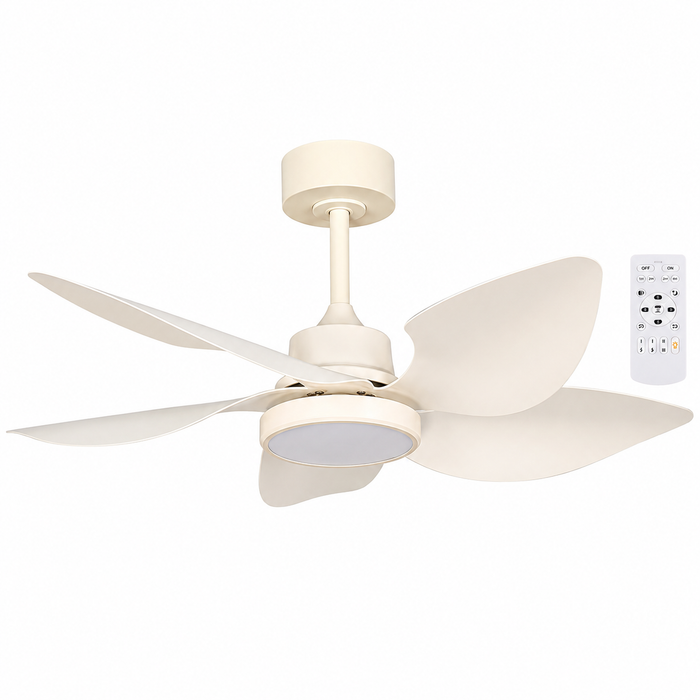 Ventilador de Techo 42" Blanco con Luz LED Regulable 3000K-6500K y Control Remoto