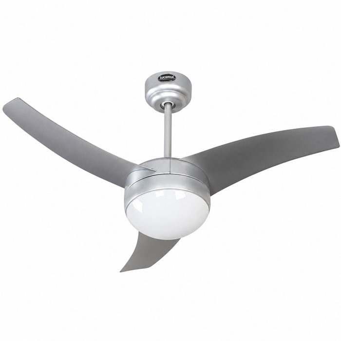 VENTILADOR DE TECHO 42" PLATEADO 2L E27 40W CON CONTROL DE PARED