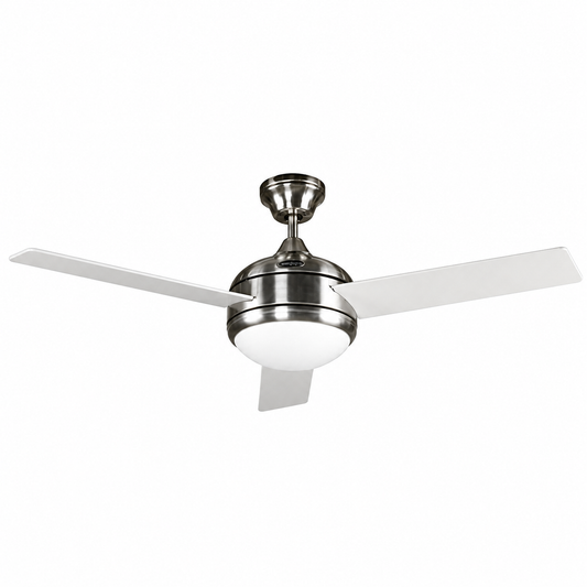 VENTILADOR DE TECHO 48" NÍQUEL SATINADO 1L E27 60W CON CONTROL DE PARED