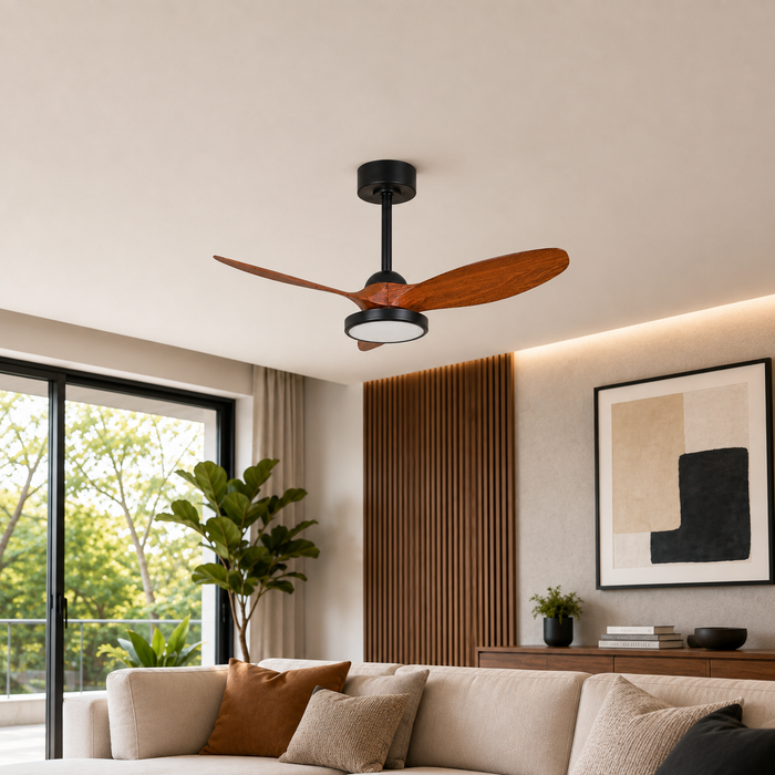 Ventilador de Techo LED Negro 40" DC 22W CCT con Control Remoto
