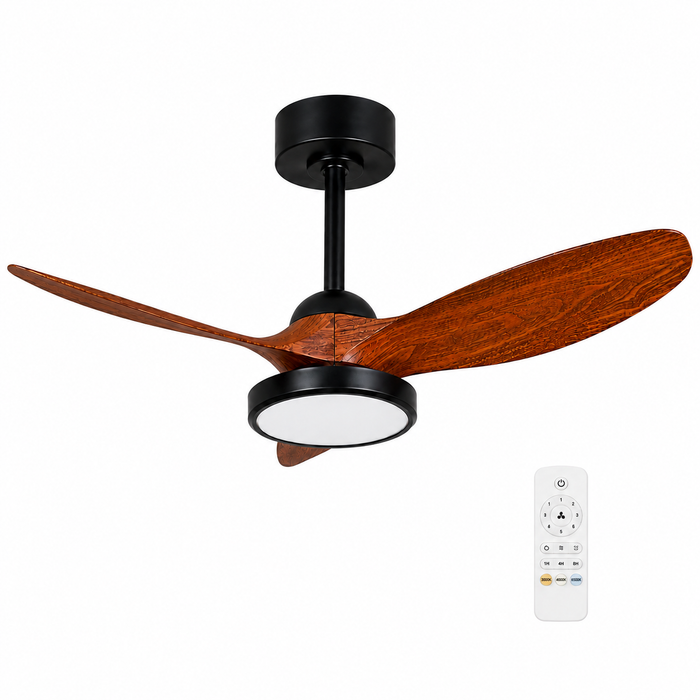 Ventilador de Techo LED Negro 40" DC 22W CCT con Control Remoto
